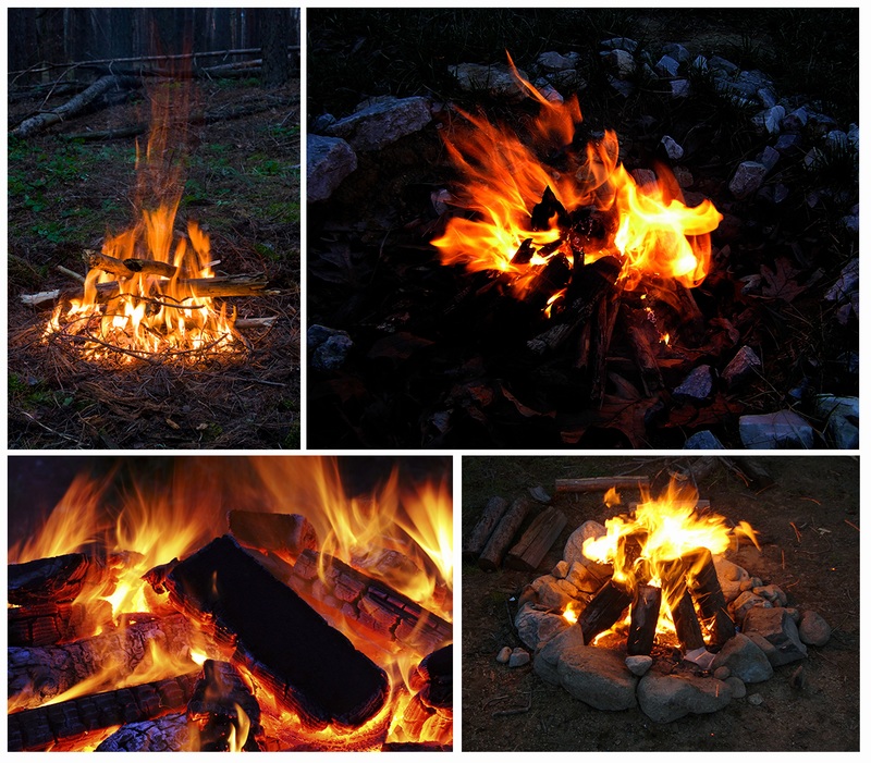 野营的篝火高清图片