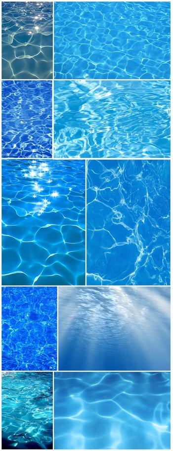 泳池碧藍的波紋高清圖片