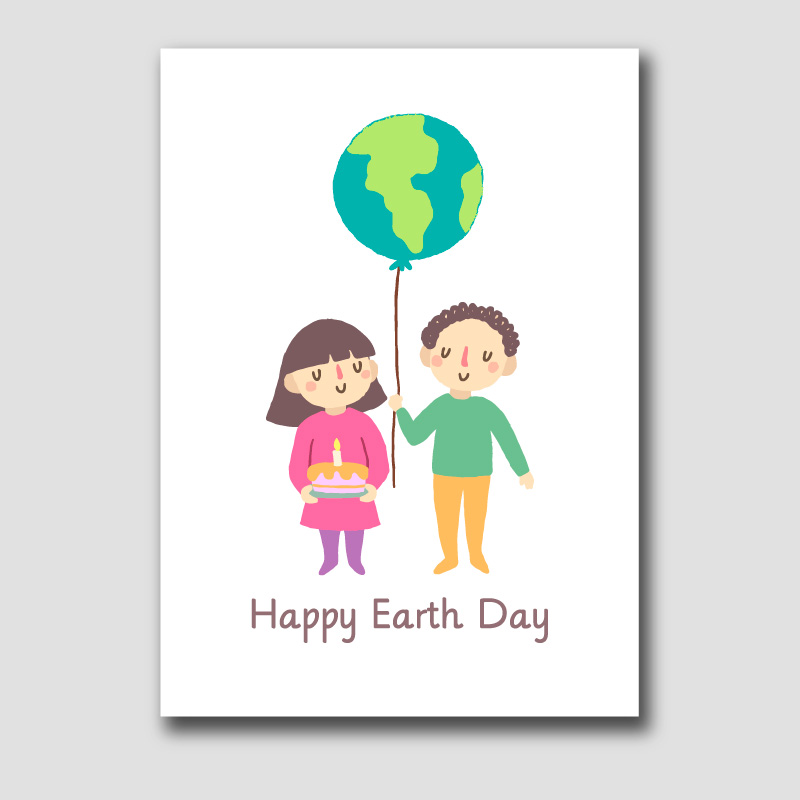 绿色环保主题的快乐地球日插画设计图片