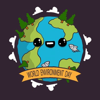 世界环境日卡通地球