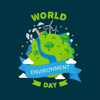 世界环境日地球插画设计