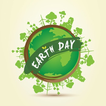 綠色環保地球日矢量圖片