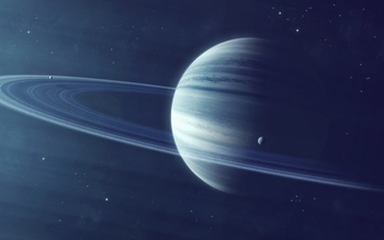 太阳系中的土星及其卫星