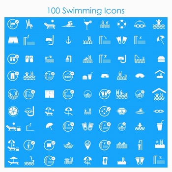 100個游泳主題圖標