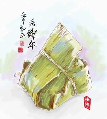 手绘粽子插画图片