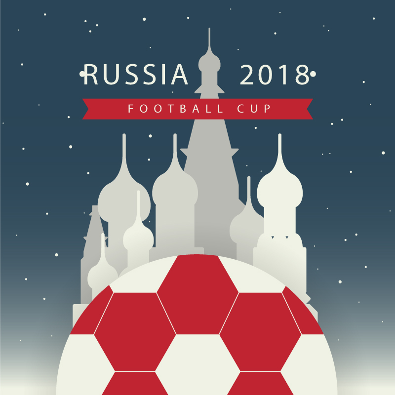 2017俄罗斯世界杯主题插画设计