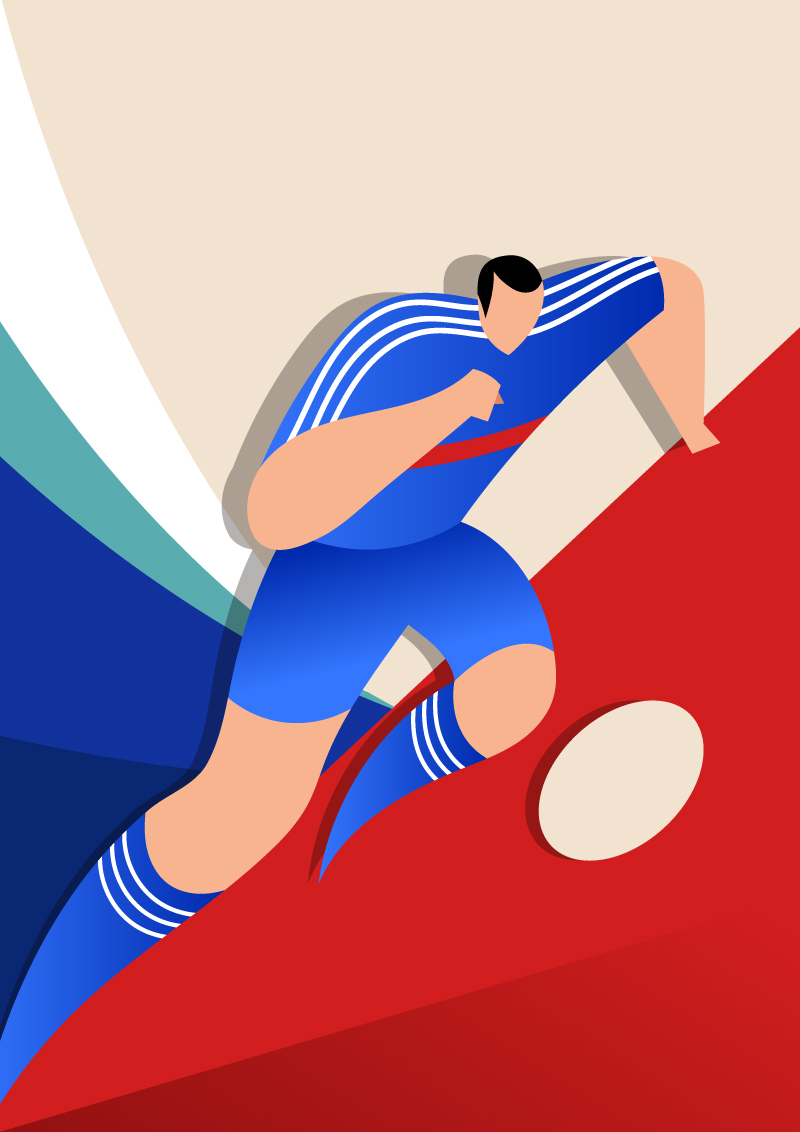 足球世界杯球员插画设计