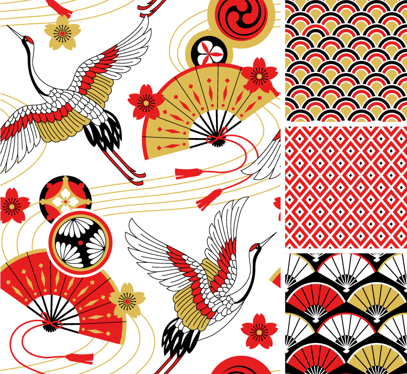 日本和风花纹图案