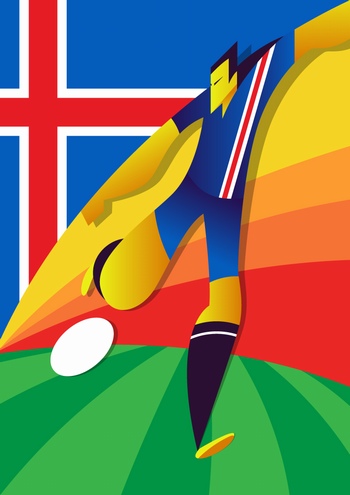 足球世界杯球員插畫設計