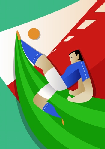 足球世界杯球員插畫設計