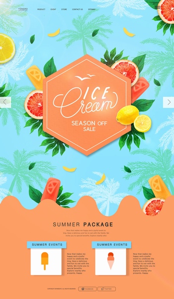夏季时尚电商促销专题页面模板设计