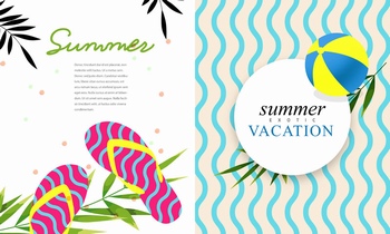 夏季海边度假小清新海报图案