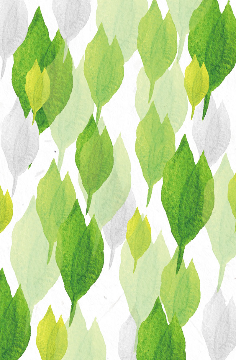 水彩手绘绿色植物叶子墙纸背景图案下载 九图素材网