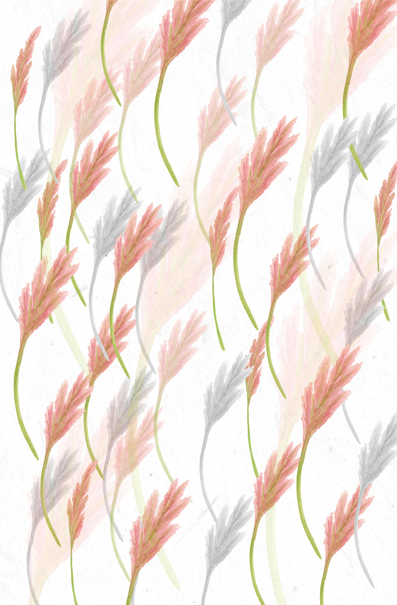水彩手绘植物草墙纸背景图案