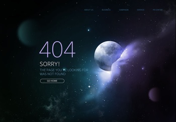 宇宙太空主题的网页404页面设计