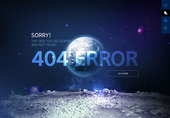 宇宙太空主題的網頁404頁面設計