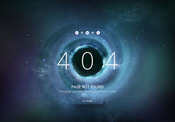 宇宙太空主題的網頁404頁面設計