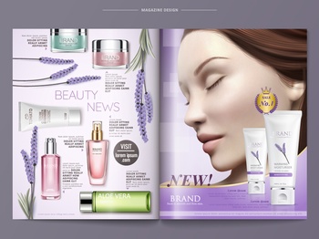 化妆品美容杂志排版广告插页设计