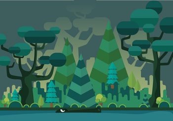 幾何風格的野外森林矢量插畫