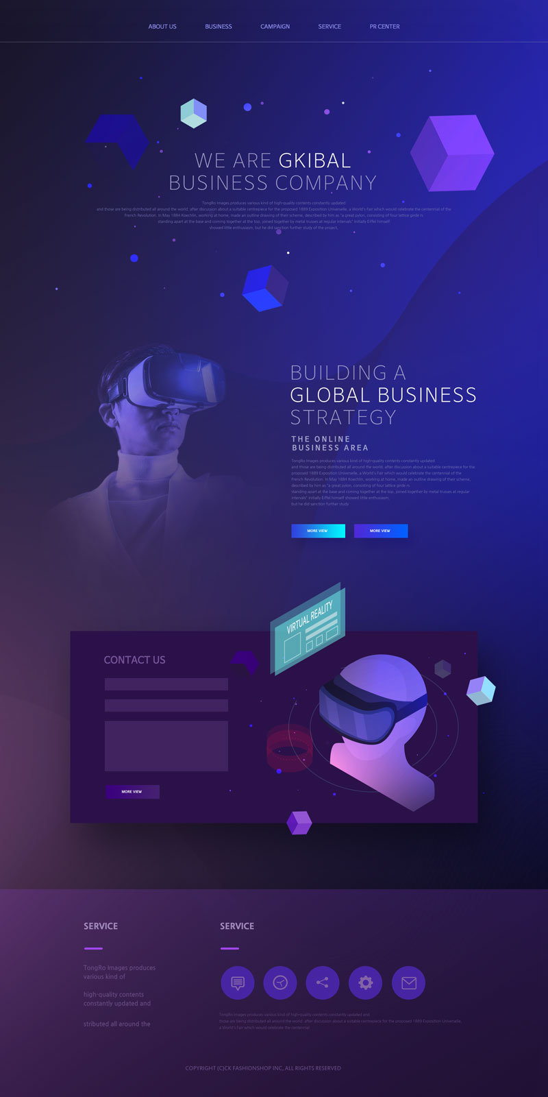 未来科技感VR人工智能AI专题网站模板