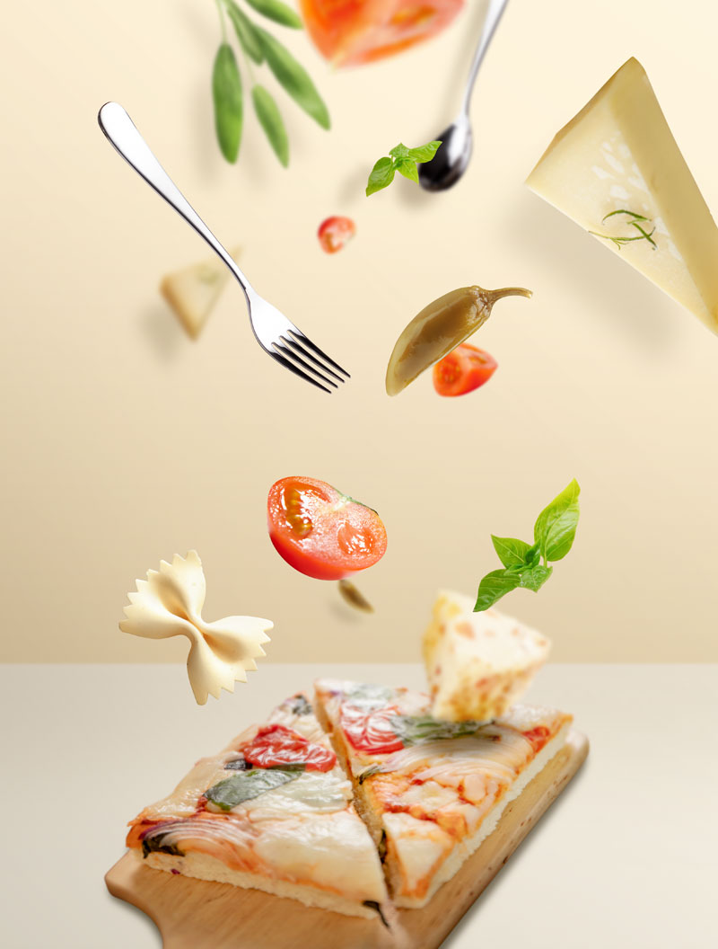创意餐饮美食披萨悬浮海报