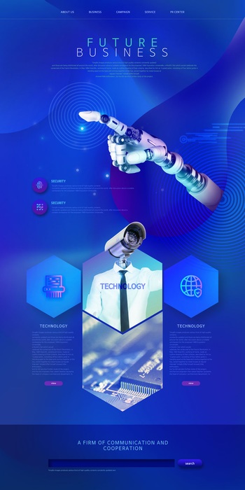 未來科技感VR人工智能AI專題網站模板
