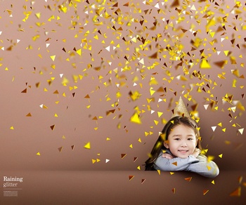 儿童摄影写真金色童年ps模板素材