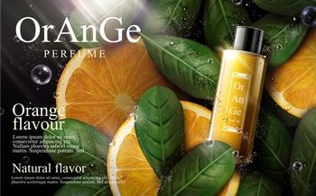 橙子化妆品护肤品海报广告矢量图素材