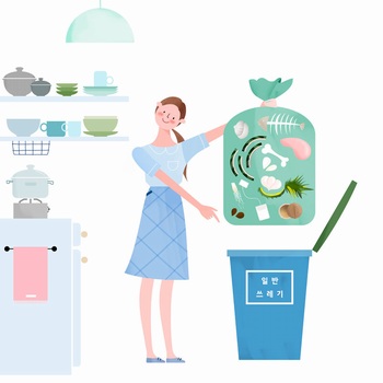 手繪垃圾分類回收公益低碳環保插畫圖片素