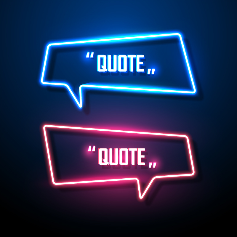 霓虹灯效果对话框广告招牌模板