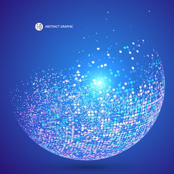 蓝色科技球形科幻智能概念图