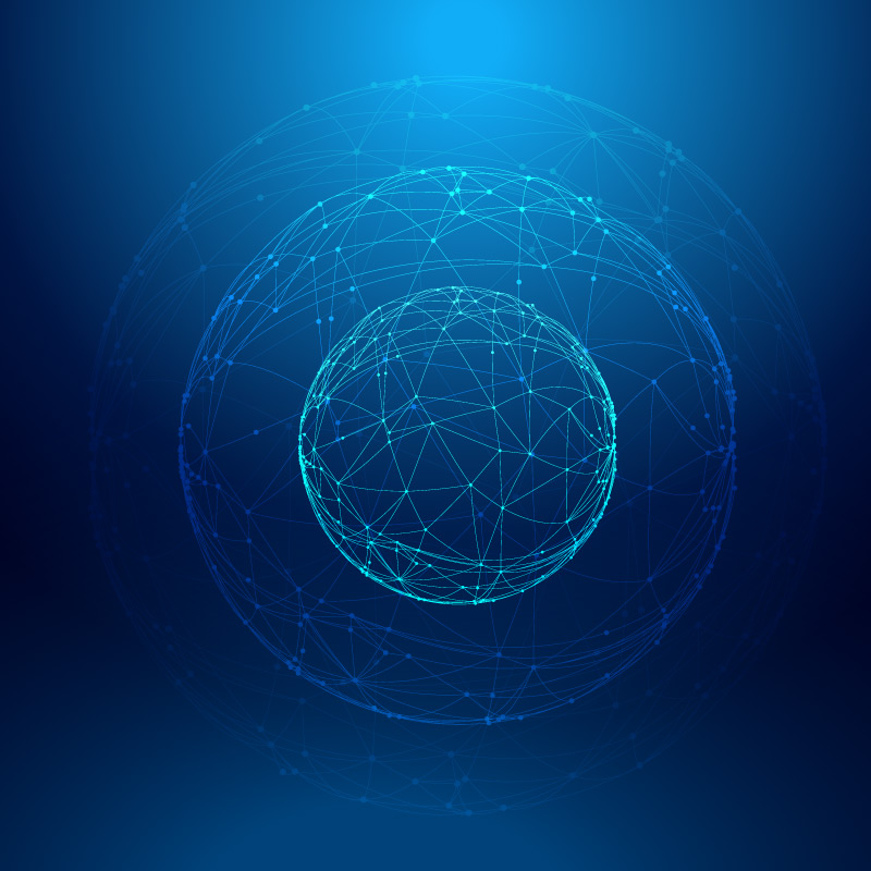 电子智能科技链接网状球形背景矢量素材