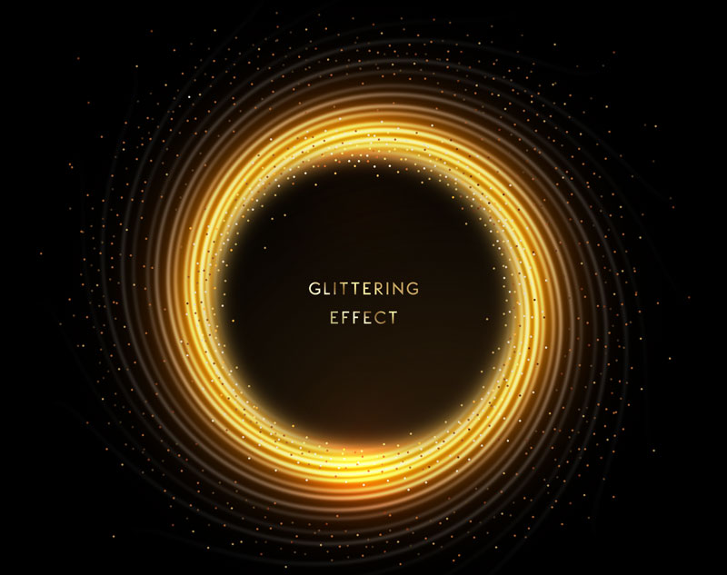 黑金颗粒质感创意旋转圆环海报背景素材图