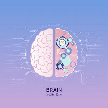 人工智能AI科技大脑矢量插图