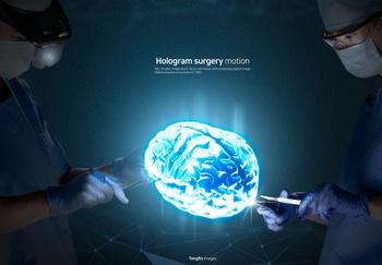 VR虚拟现实技术用于大脑手术ps合成素材