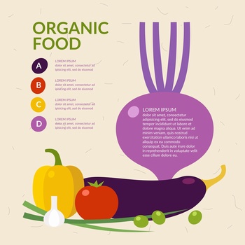 健康饮食水果蔬菜搭配矢量插图