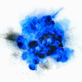 蓝色粉末粉尘烟雾喷溅背景图片素材