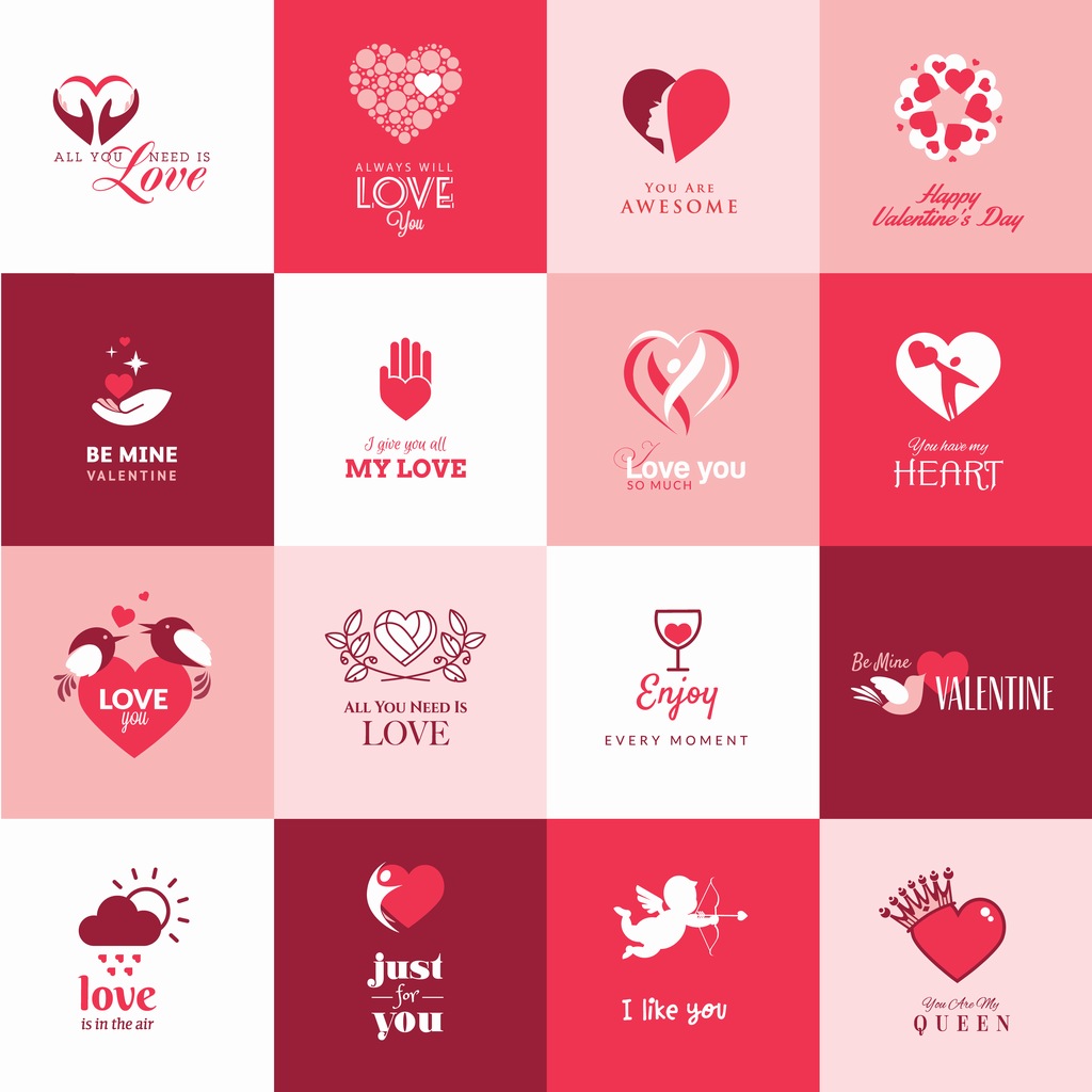 爱情情人节矢量logo标志图标素材