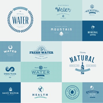復古風格自然水資源矢量logo標志圖標素材