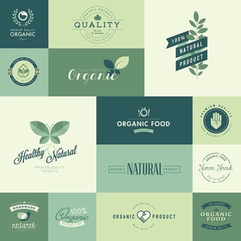 绿色健康有机食品矢量logo标志图标素材