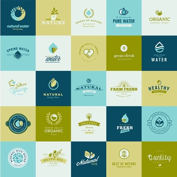綠色自然水資源矢量logo標志圖標素材