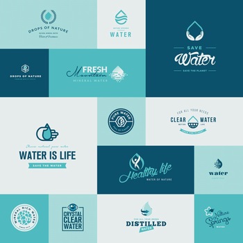 自然健康水資源矢量logo標志圖標素材