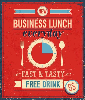 复古美食商务餐封面矢量海报图片素材