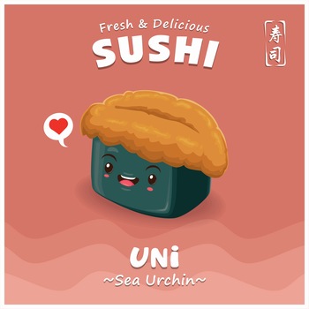 日料寿司饭团卡通形象餐饮矢量图片素材