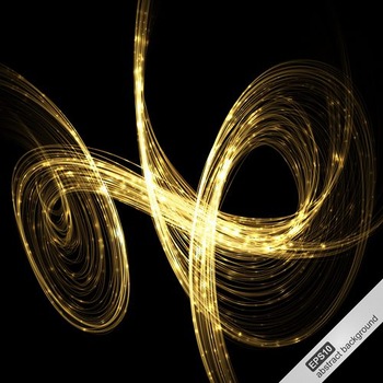 抽象金色粒子光带矢量背景图片