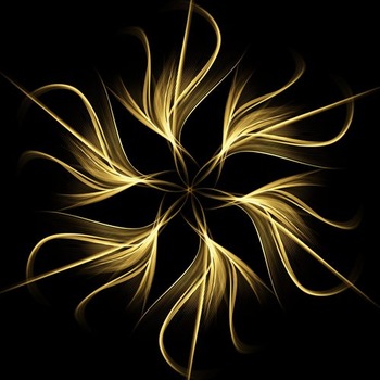 抽象金色粒子曲線光帶矢量背景圖片