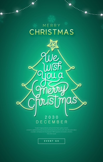 圣诞节冬季圣诞树商场促销海报ps素材