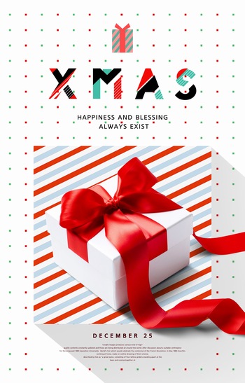 圣诞节礼盒冬季商场促销海报ps素材
