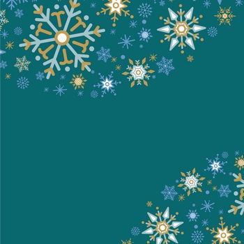 蓝绿色圣诞节矢量雪花图案背景素材