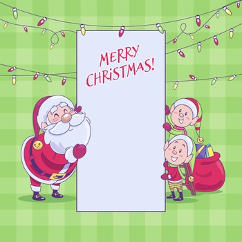 圣诞节圣诞老人招贴海报矢量空白背景图片